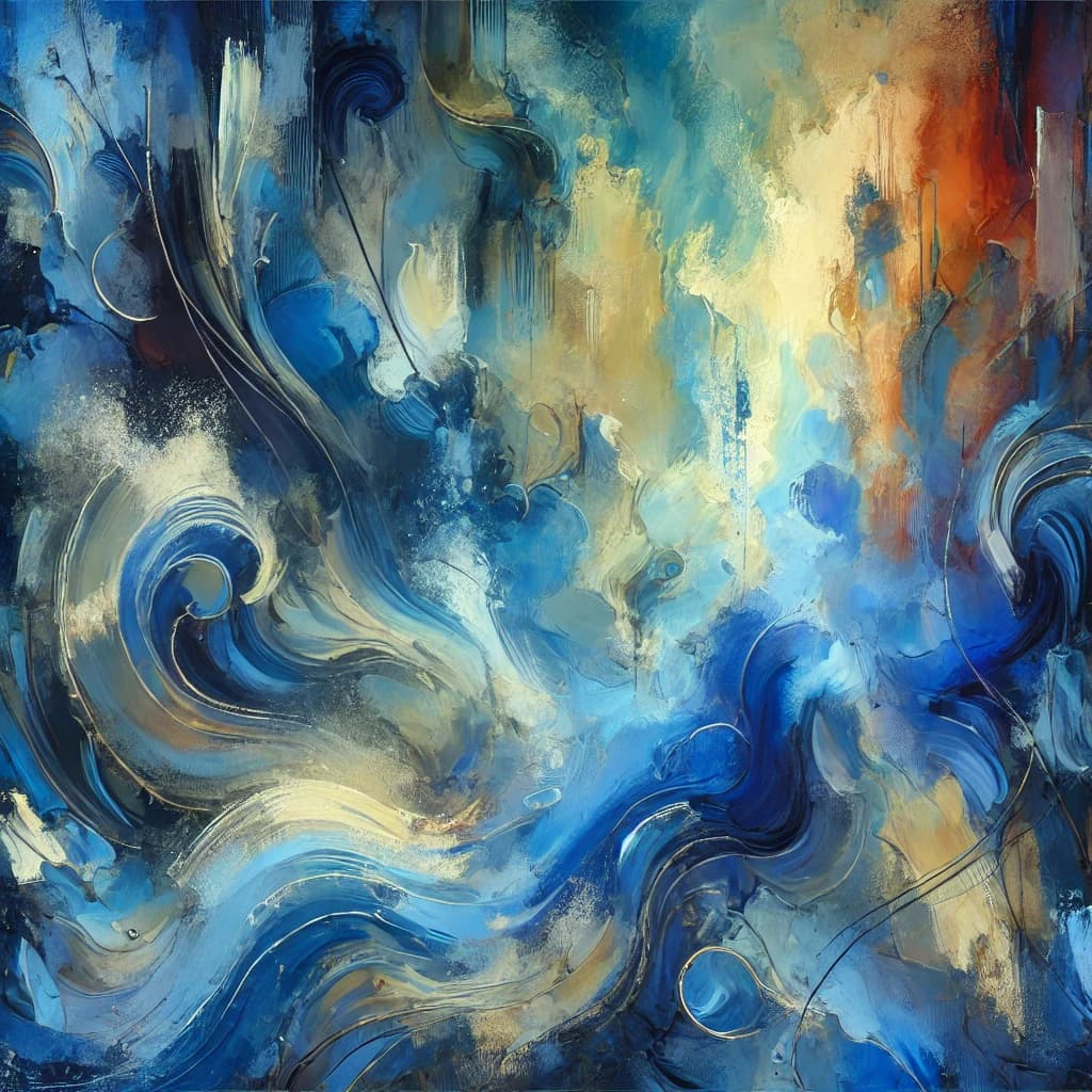 Abstrakte Komposition in Blau